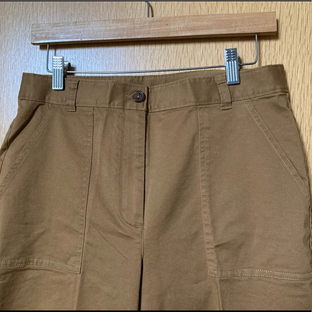 Brooks Brothers Stretch Cotton Twill Cropped Wide-Leg Pants - Picture 3 of 10